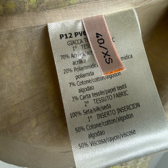 Giambattista Valli Jacket Bouclé Tweed Silk lined Embellished Yellow evening - Picture 12 of 13